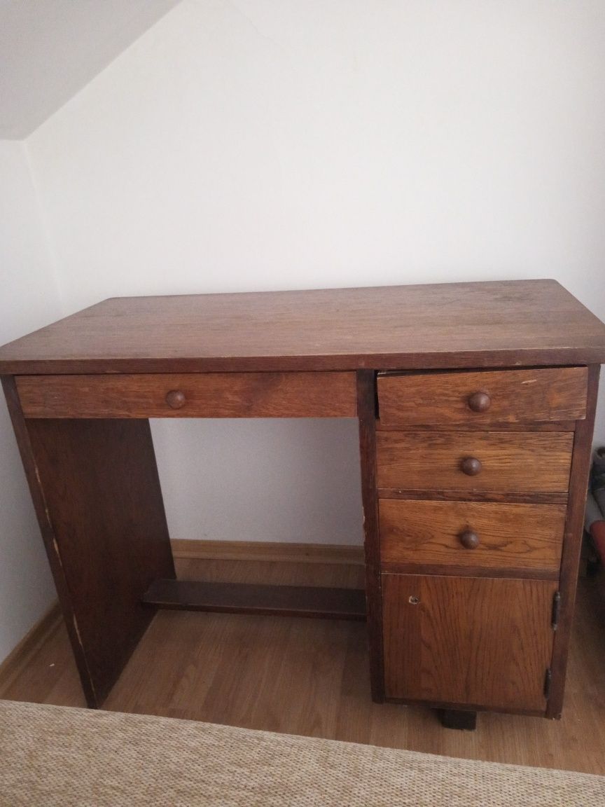 Masă de birou mică, din lemn masiv, 90/45 cm