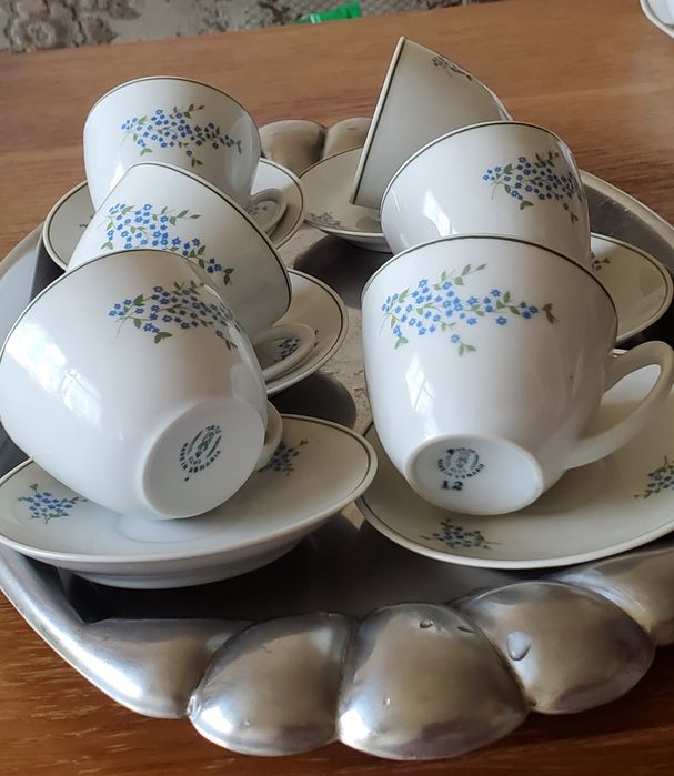 Set 6 ceșcuțe porțelan alb cafea