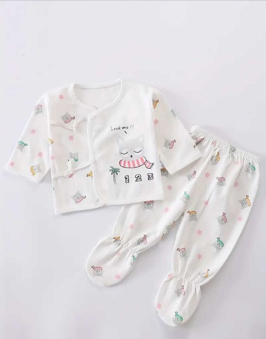 Haine pentru nou-nascuți, 0-3 luni, set 7 piese, bumbac 100%