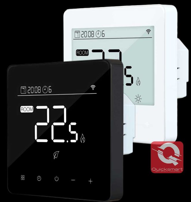 Automatizare Incalzire Pardoseala Q10, 4 Termostat cu fir Q40, Alb