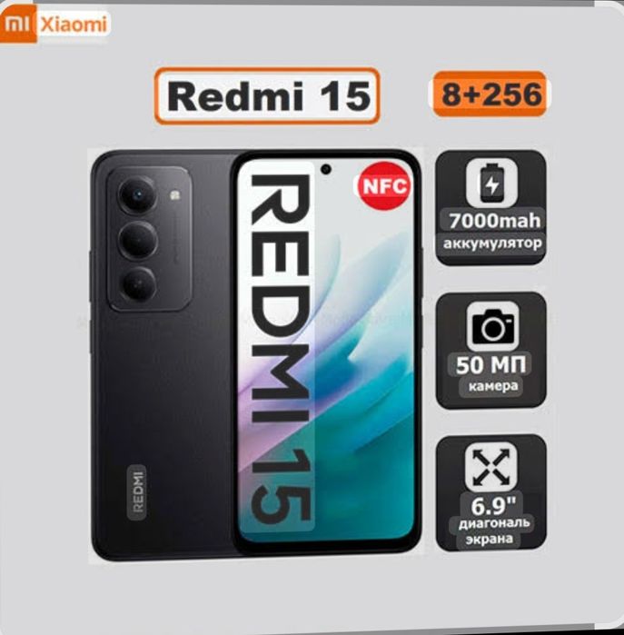REDMI 15 6/128 yengi ochilmagan