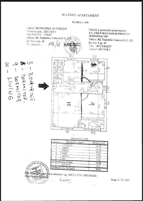 Apartament 3 camere - Natiunile Unite