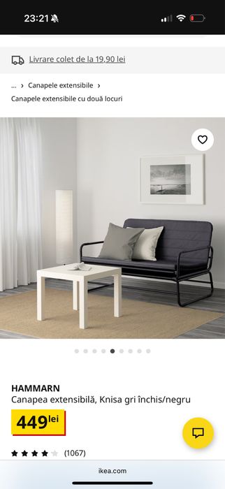 Canapea extensibila ikea