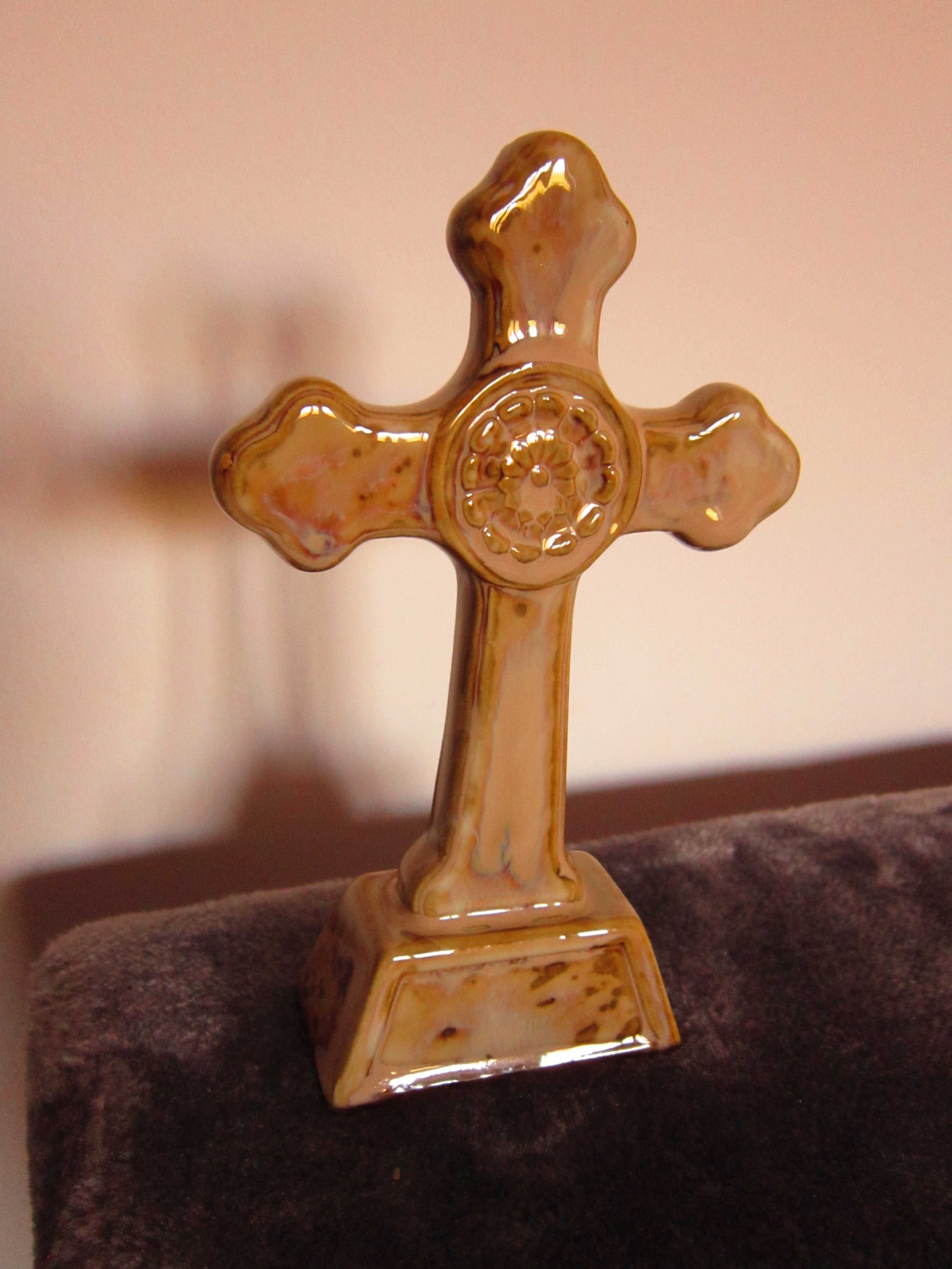 cadou rar Crucifix /Cruce vintage de colectie din portelan Franta'80