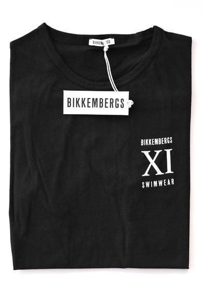 Промо BIKKEMBERGS-S/М/L/XL-Оригинална черна мъжка тениска 100% памук