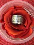 Inel argjnt masiv, 925, lat 13mm. Model martelat unisex - vintage boho