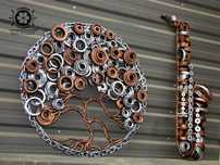 Sculptura saxofon din fier- Razvan GHITA. marime reala
