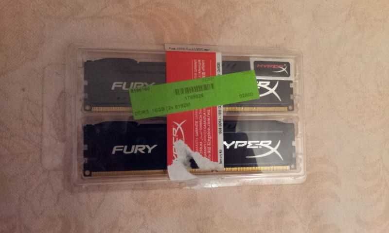 Kit RAM dual channel Kingston HyperX Fury, 2x4 GB, DDR3, 1866 MHz