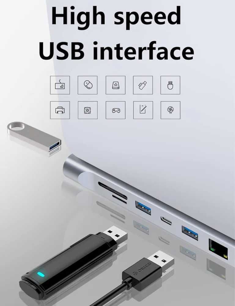 Мултипортов адаптер за USB C хъб 12 в 1, USB C докинг станция с