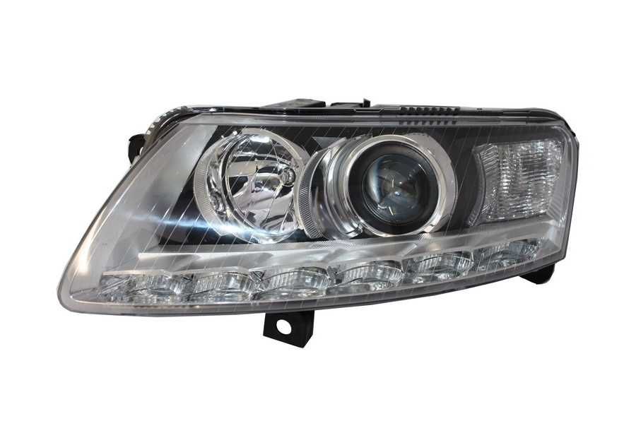 Фарове Ауди А6 Ц6 4Ф Led С лупи Audi a6 C6 4f 2004-2008 Лед Тунинг