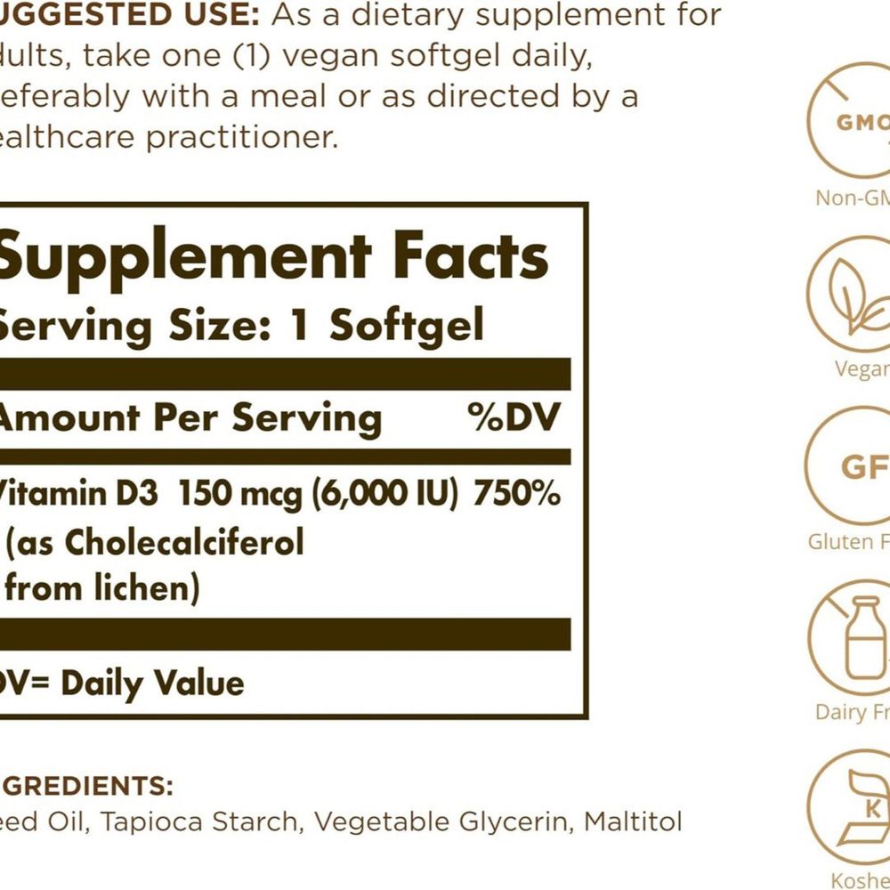 Solgar Vegan Vitamin D3 (6000IU)