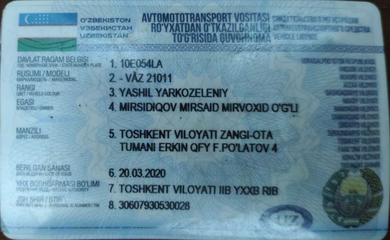 ВАЗ\VAZ 21011 sotiladi