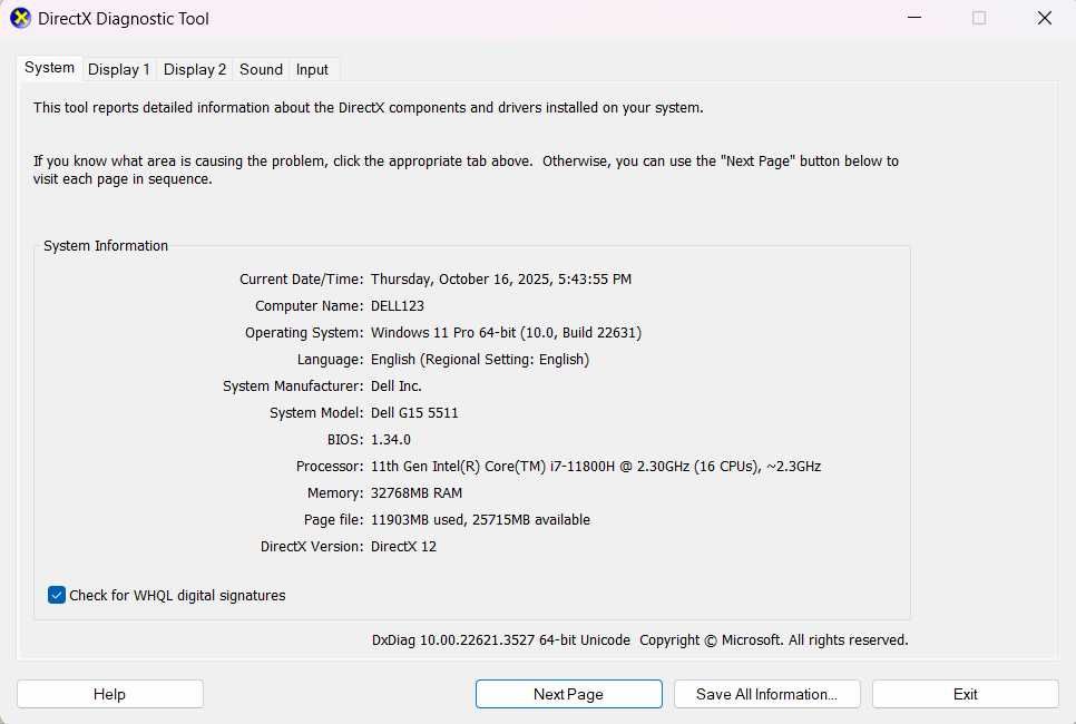 Gaming Laptop DELL G15 i7-11800H RTX 3050 1TB SSD NVMe