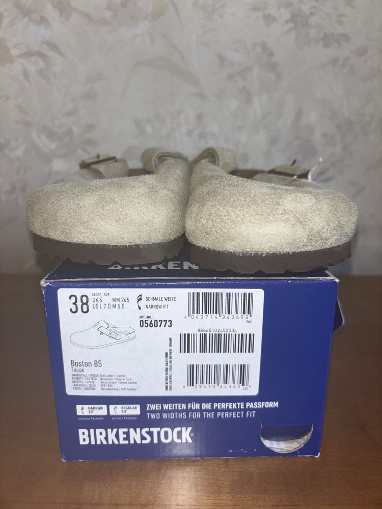 Slapi/Saboti femei  * Birkenstock Boston Taupe*, marimea 38