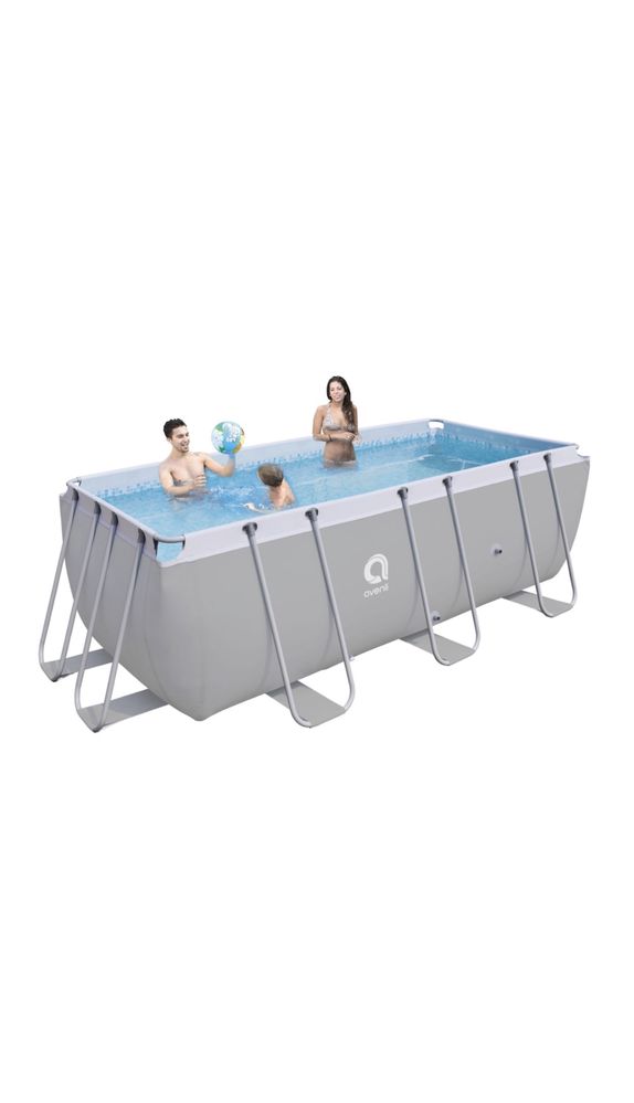 Set piscina dreptunghiulara cu scara, Avenli, PVC,