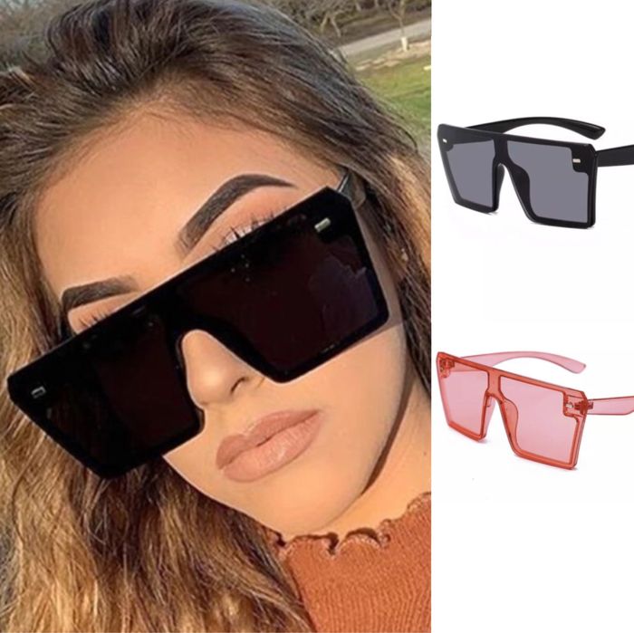 Ochelari de soare D13 (Daira-Shop.ro) negri roz patrati mari Unisex