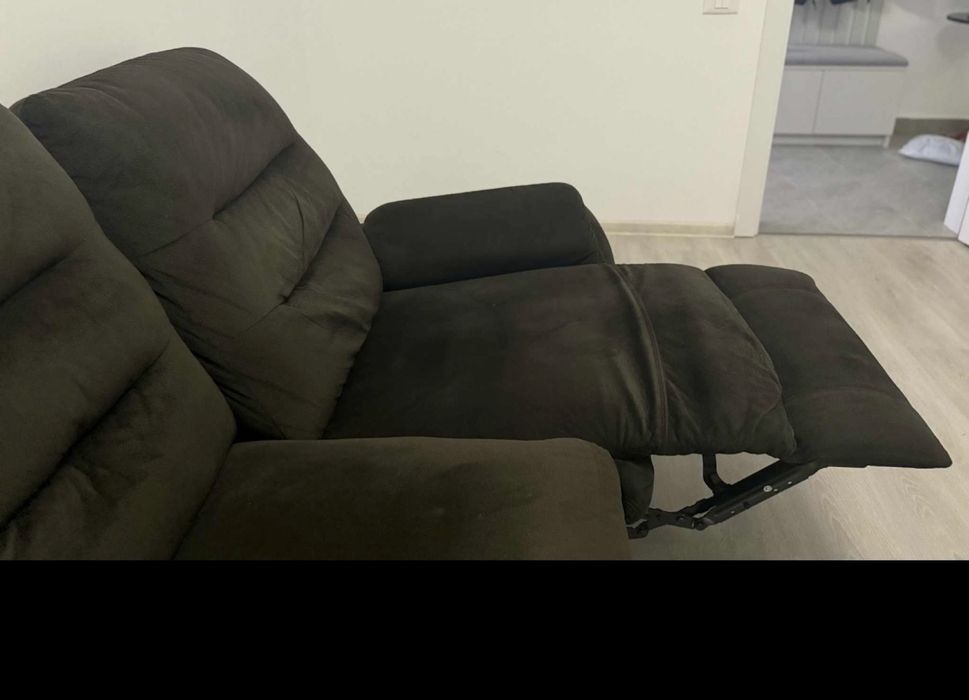 Canapea recliner Kring 2 locuri maro inchis