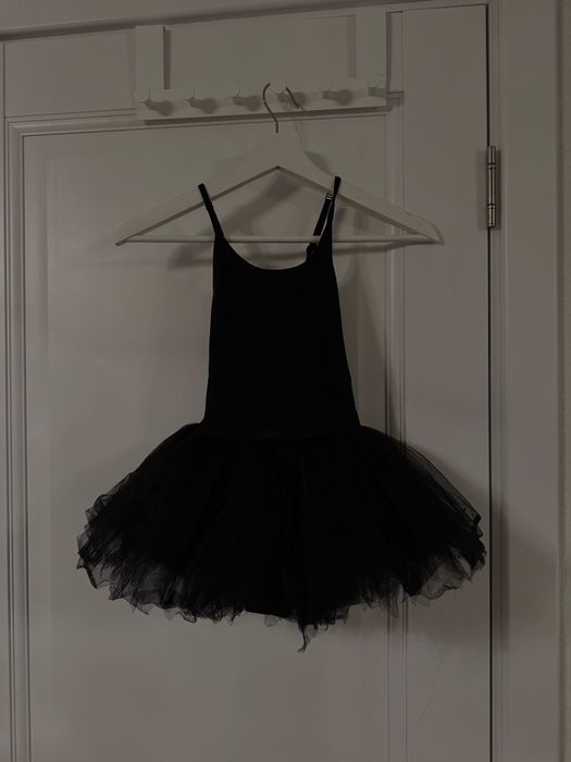 Детский черный гимнастический купальник