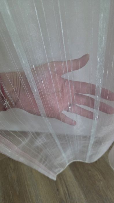 Прозрачно перде от розов тюл