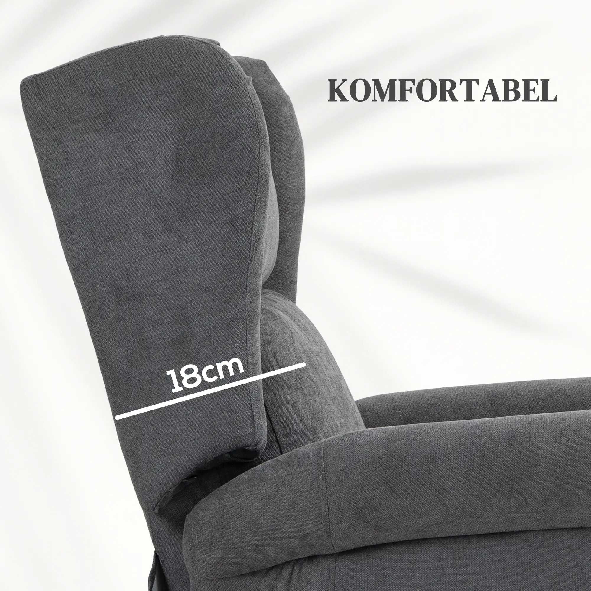 HOMCOM Релаксиращ стол, помощ при изправяне, функция за накланяне