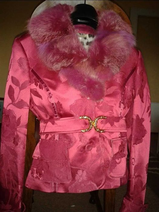 Sacou guler blană Roberto Cavalli Class, mărime S