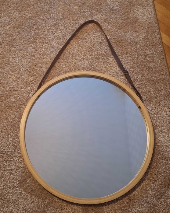 Oglinda din bambus natural, Lemi, stare Impecabila (ca si noua), 45 cm