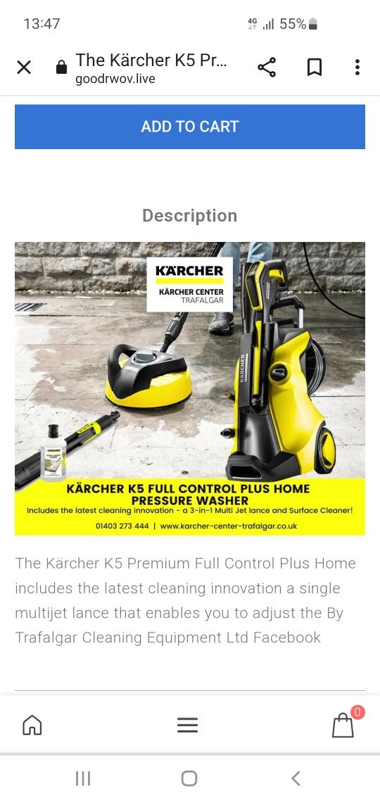 Karcher k5 primum control plus yangi 4marta ishlagan