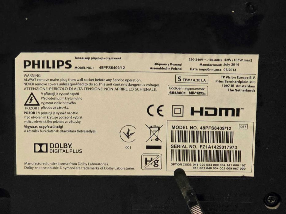 Телевизор philips 48PFS6409/12