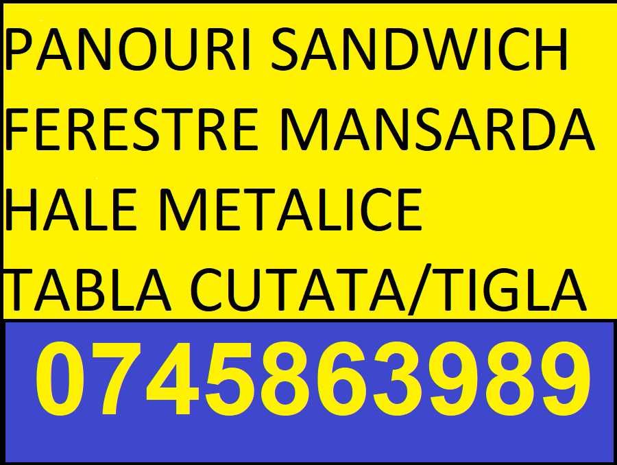 Panouri sandwich, Hale metalice , Tabla tip tigla , cutata , Fmansarda