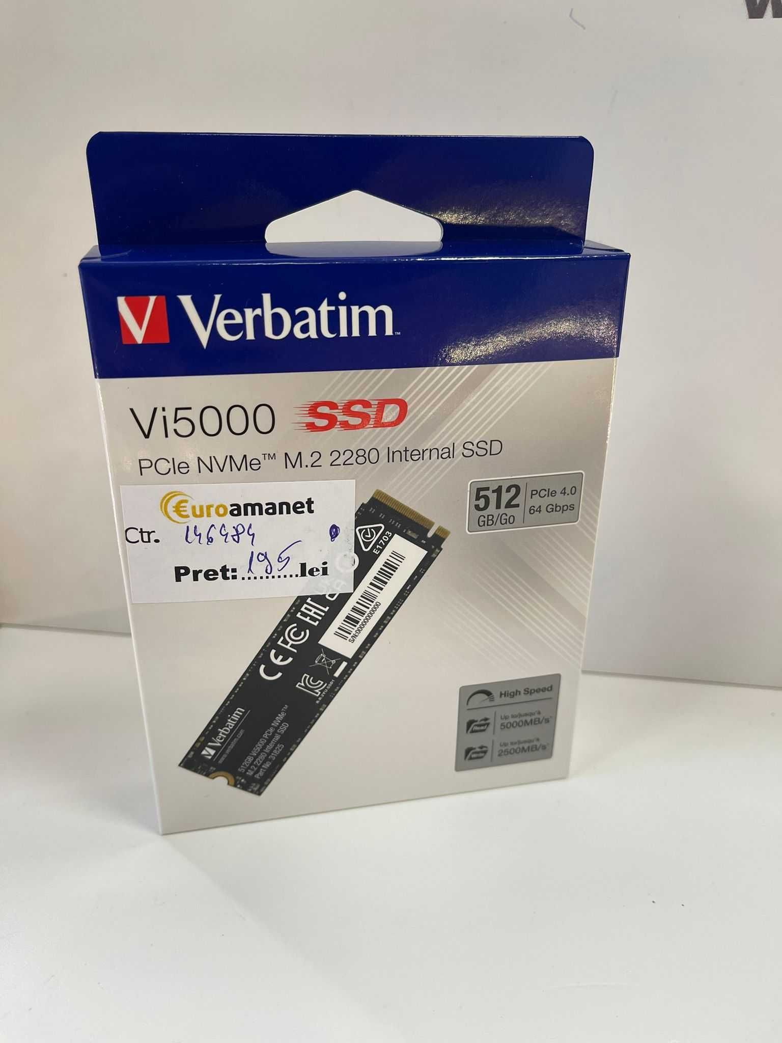 SSD Verbatim Vi5000 M.2 SSD 512GB PCIe4 NVMe 31825 Sigilat -A-