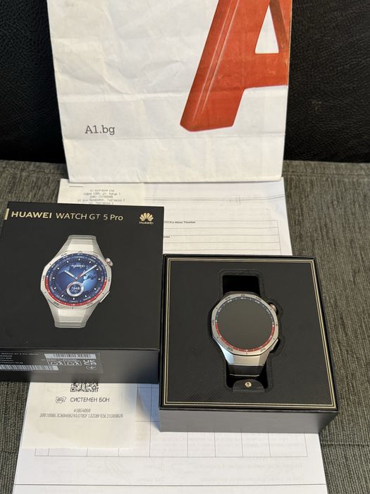 ***Чисто НОВ 46mm Huawei Watch GT 5 Pro Yettel Гаранция 2027 Titanium