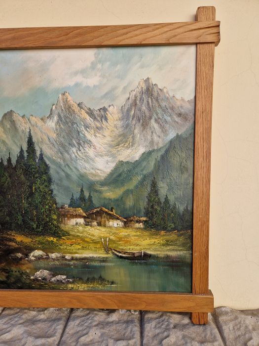 Уникална антикварна авторска картина масло върху платно