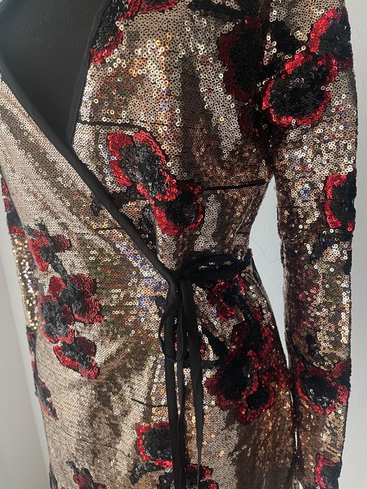 Rochie zara paiete, florala  , spectsculoasa, marime  xs