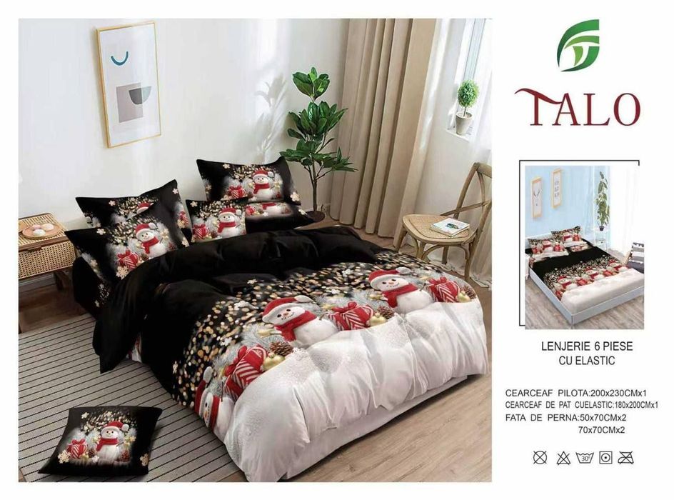 Lenjerie  de Crăciun plata la curier 
Lenjerii finet cu decor special