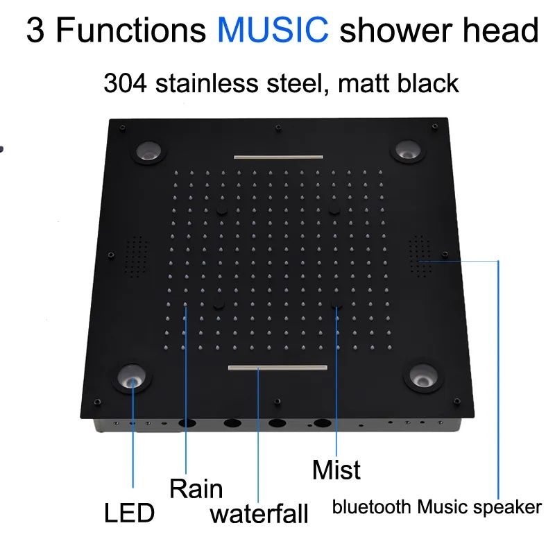 Голяма Душ пита за таван с функции за музика, дъжд ,мъгла, водопад