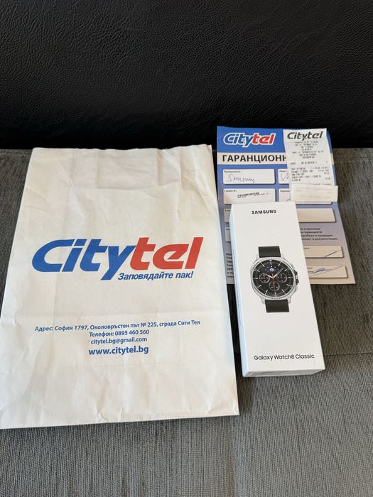КАТО НОВ 46mm Samsung watch 8 Classic CityTel Гаранция 2027г. Black