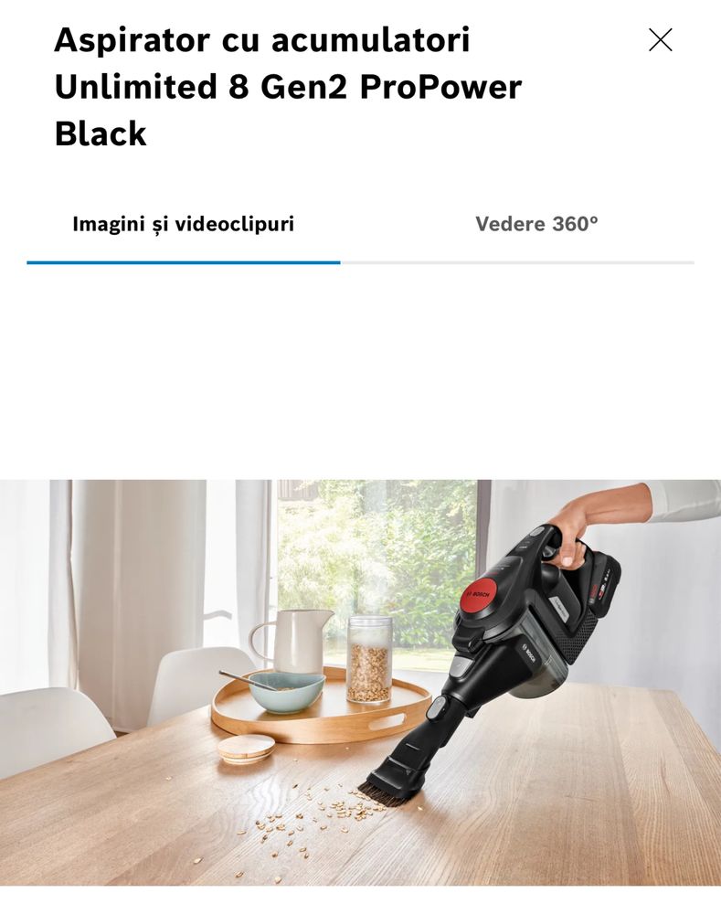 Aspirator vertical Bosch Unlimited 8 gen 2 NOU
