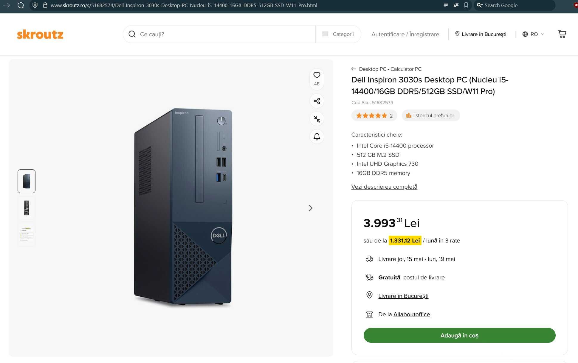 Mini PC Dell Inspiron 3030s Small Desktop (SFF) - sigilat