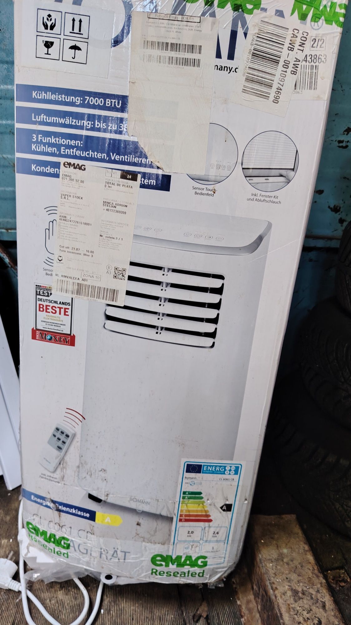 Aer conditionat pottabil Bomann 7000 BTU