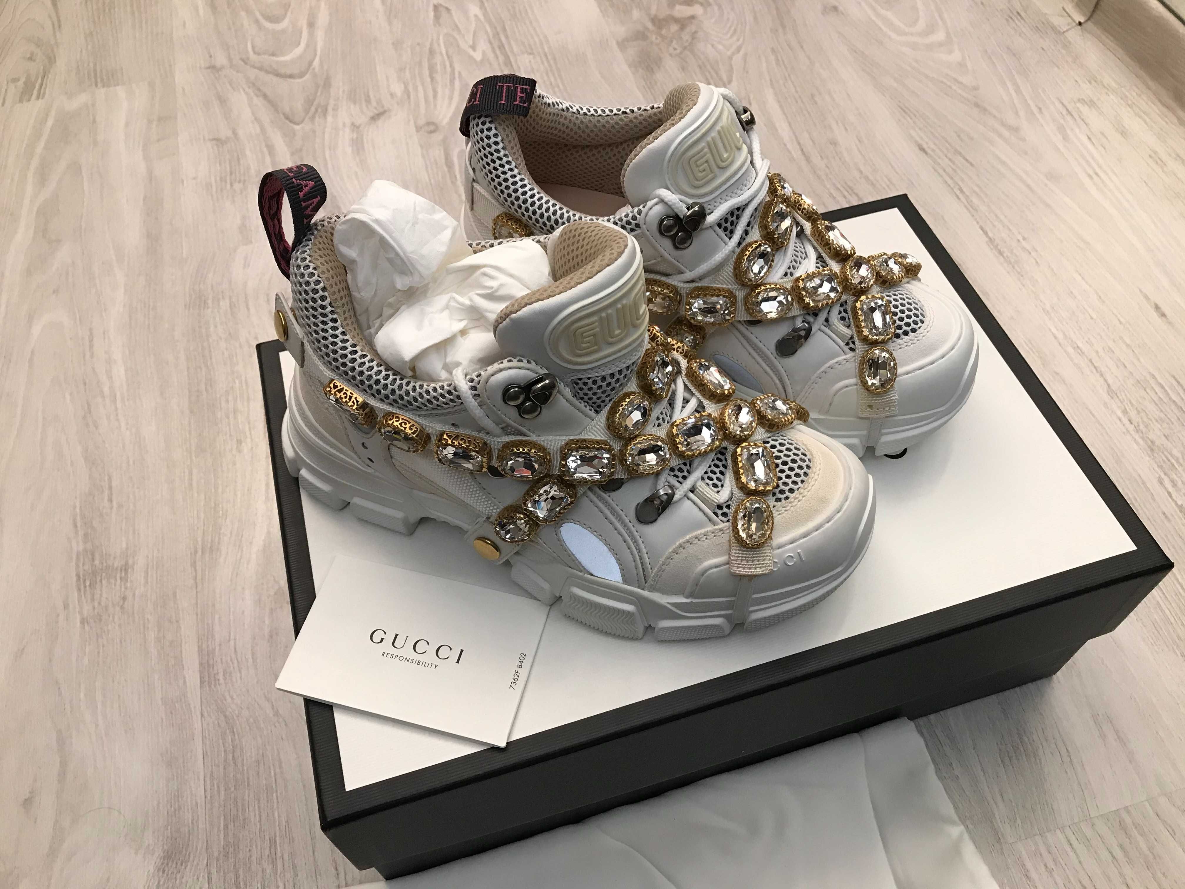 Gucci Flashtrek 36 originali, removable crystals, retail 1200 euro