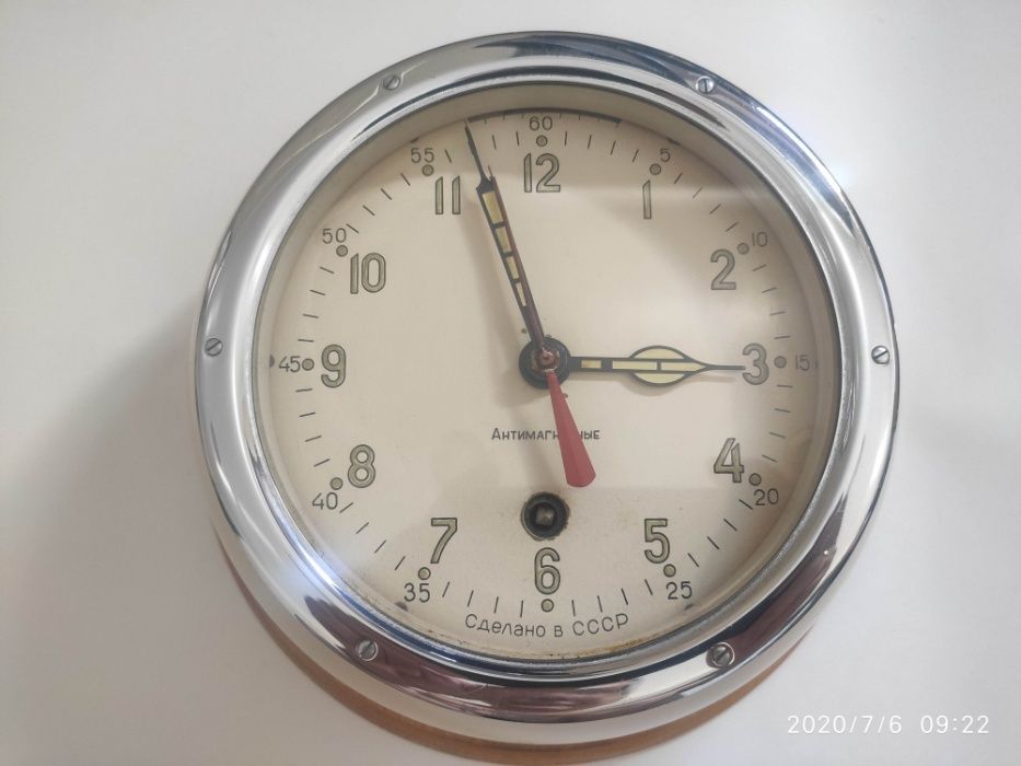 Часы корабельные, антимагнитные, производство СССР