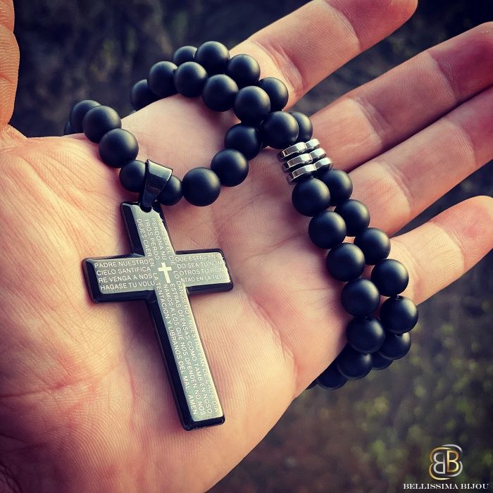 Черен Гердан/Броеница със Стоманен Кръст