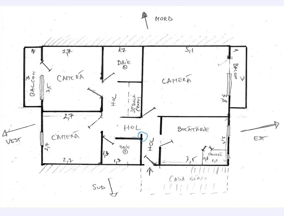 Vand apartament 3 camere