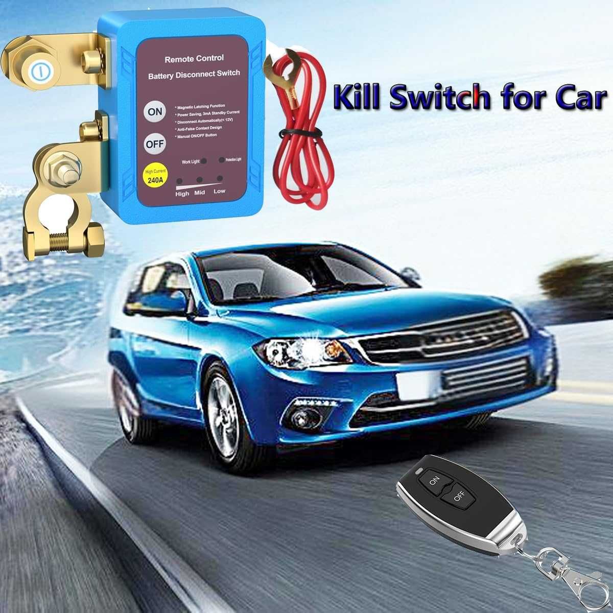 НОВ! Автомобилен Kill Switch с дистанционно 12V 240A
