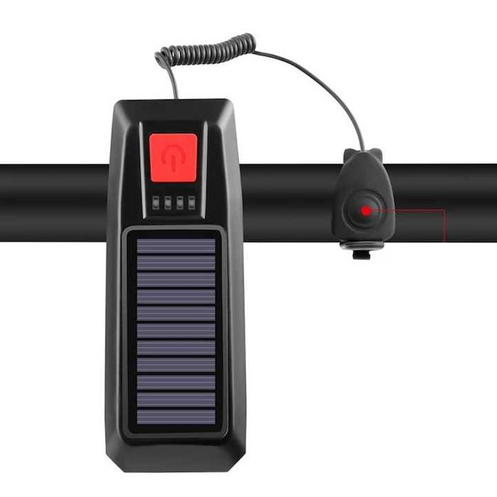 Far lampa cu panou solar pentru bicicleta / trotineta, claxon