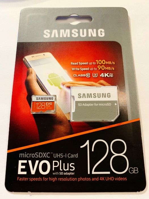 Micro SD Флеш карта Samsung Evo на 64Gb, 128Gb и 256Gb