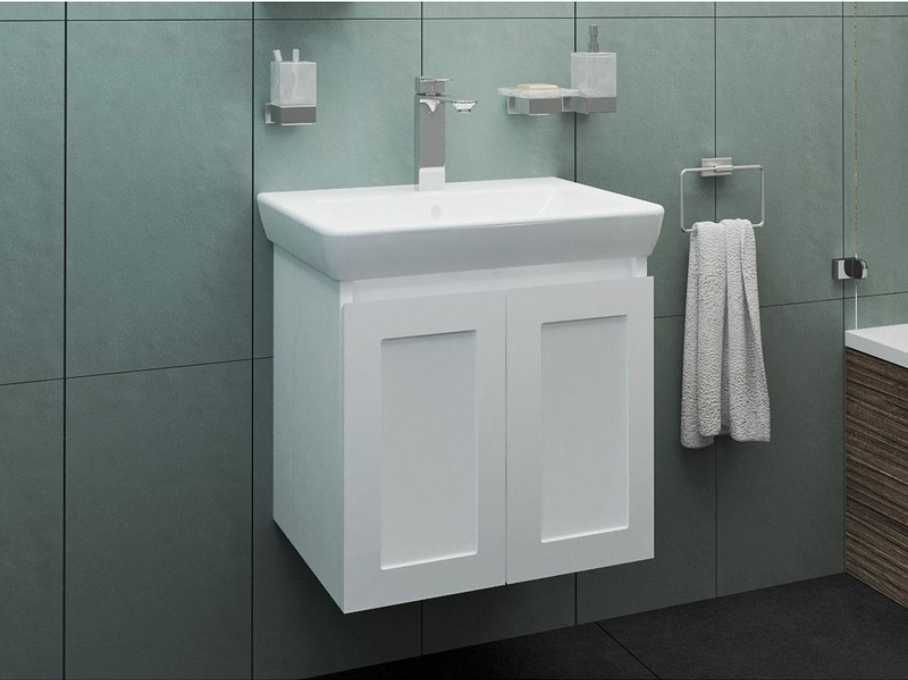 Долен шкаф от PVC с вграден умивaлник за баня VISOTA Лили 60