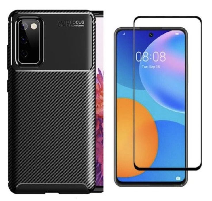 Samsung A02S/A03S/A04S/A05S/A06 Husa Carbon + Folie Sticla Premium Gla