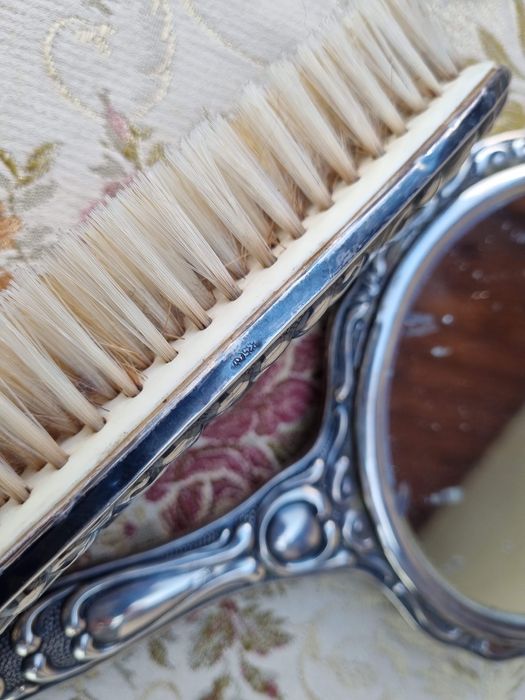 Set antic de toaleta, din argint german 835