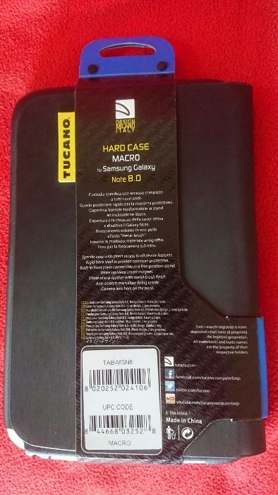 Husa/Stand Tucano Macro pentru Samsung Galaxy Note 8.0, Black, NOUA